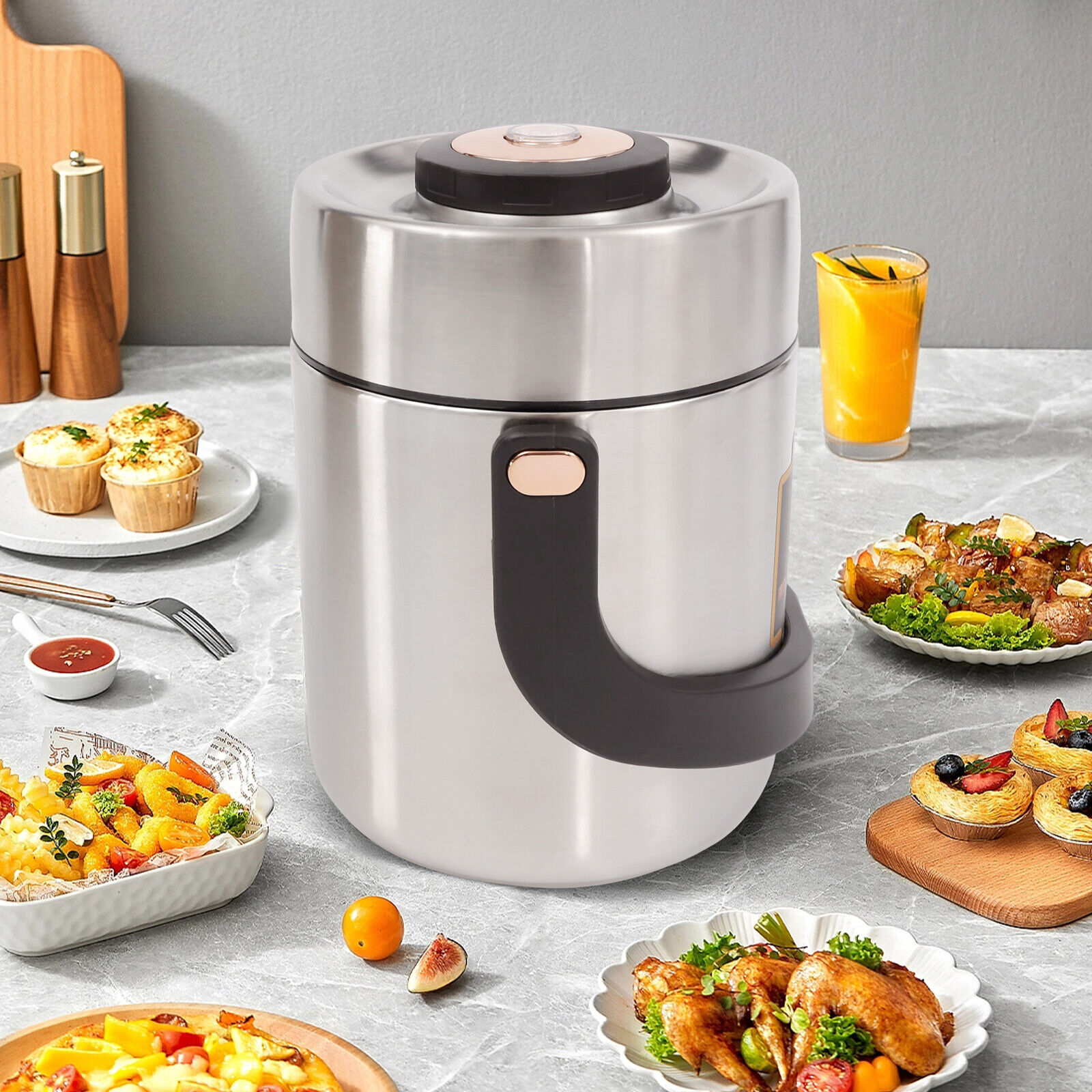 2L 2 Tiers Thermal Insulating Lunch Box Keep Warm 6 Hours Food