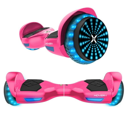Hover-1 i-200 Hoverboard with Built-In Bluetooth Speaker  LED Headlights  LED Wheel lights  7 MPH Max Speed - Pink