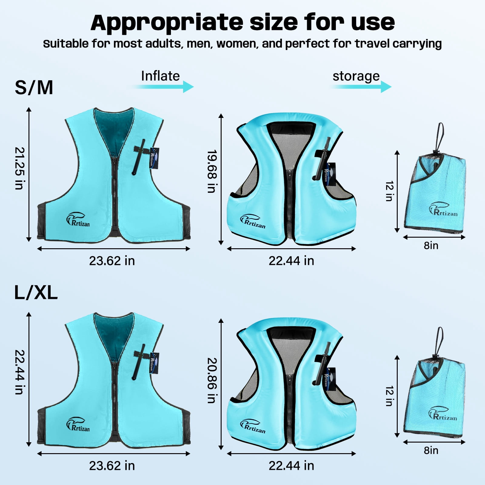 Adult Buoyancy Vest Life Jacket PFD, High Buoyancy, Adjustable Straps, Lightweight & Comfortable, Quick-Drying, Unisex for Boating Fishing Kayaking Swimming Water Sports Blue