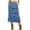 Blue, variant on Aofany Women's High Waist Denim Skirts Elastic Waist Slit Tie Midi Length Cowboy Skirt