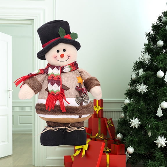 HAMPPLIES 1Pcs Multi-colored Christmas Doll Lovely Snowman Doll for Christmas Party and Home
