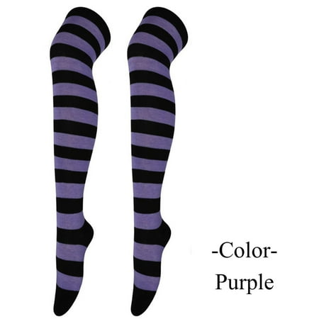 

nsendm Pack of Christmas Stockings 1 Pair Christmas High Long Stockings For Womens over The Knee Thigh High Socks plus Size Socks Purple One Size