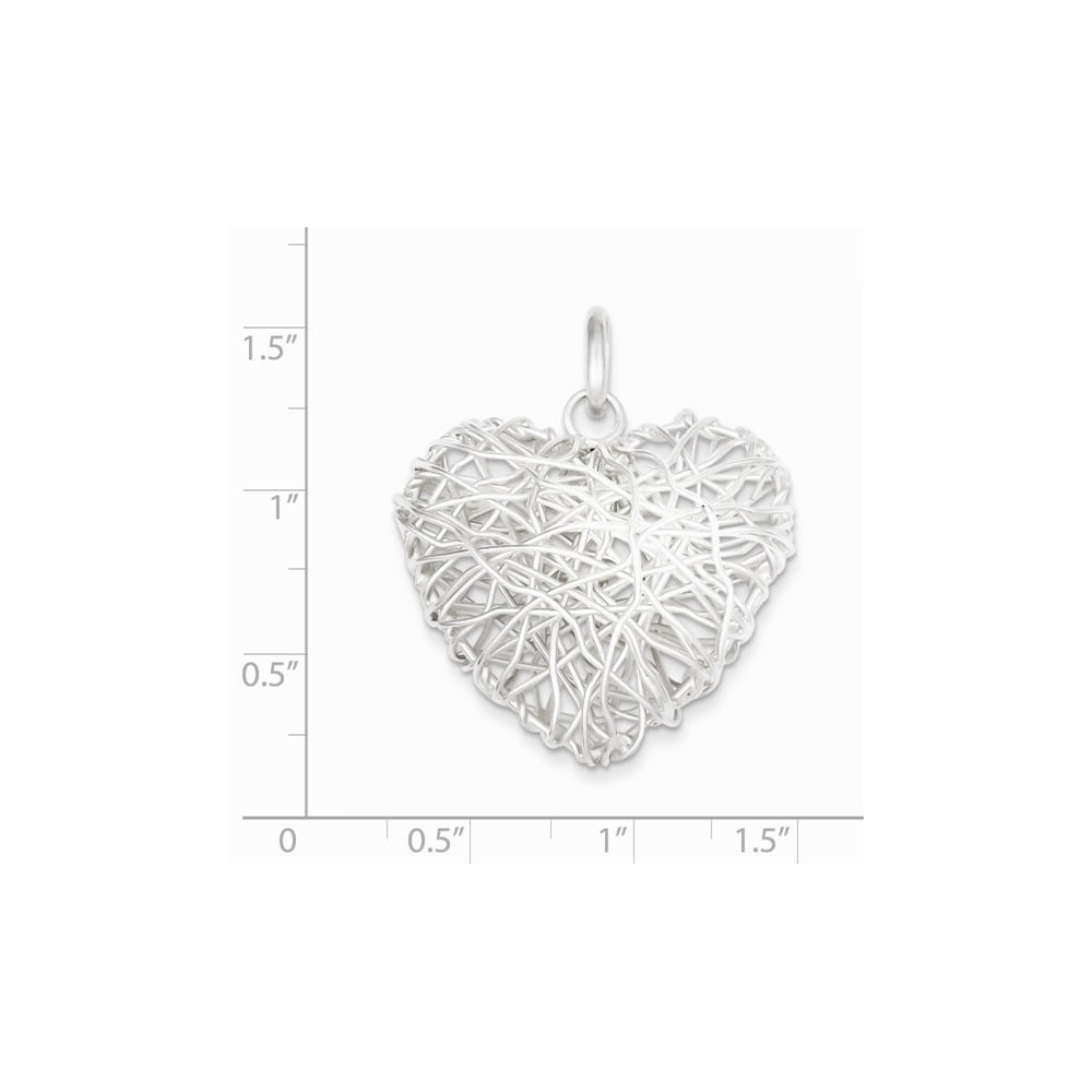 35mm x 30mm Solid 925 Sterling Silver Polished Puffed Love Heart Pendant 35mm x 30mm Solid 925 Sterling Silver Polished Puffed Love Heart Pendant