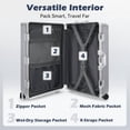 thumbnail image 3 of Luggage Aluminium Frame PC ABS Hardshell Suitcase with Spinner Wheels TSA Lock Zipperless Luggage 28 inch Silver, 3 of 9