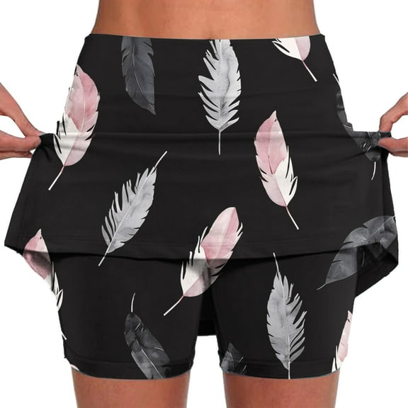 QATAINLAV Plus Size Skorts for Women Trendy Print Comfy Tennis Skirt 2025 Summer Casual Sports Bottoming Skirt Pants Athletic Bottoming Biker Shorts Mother's Day Gifts Multicolor L
