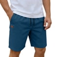 thumbnail image 2 of Havenre Men's Casual Cotton Shorts Summer Beach Vacation Short Pants Lightweight Drawstring Elastic Waist Chino Golf Shorts with Pockets Blue S, 2 of 10