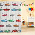 thumbnail image 2 of Erosebridal Sports Car Shower Curtain 72Wx72L, Stars Bathroom Curtain, White Stars, 2 of 5