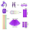 thumbnail image 2 of 80s Costume Accessories Set for Halloween Women Tutu Skirts Necklace Leg Warmers Fishnet Gloves Bracelet Set(Purple), 2 of 5