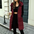 thumbnail image 5 of cocolona Long Puffer Vest for Women Trendy Hooded Sleeveless Stand Collar Button Down Long Coat Quilted Winter Warm Snow Overcoat with Pocket, 5 of 7