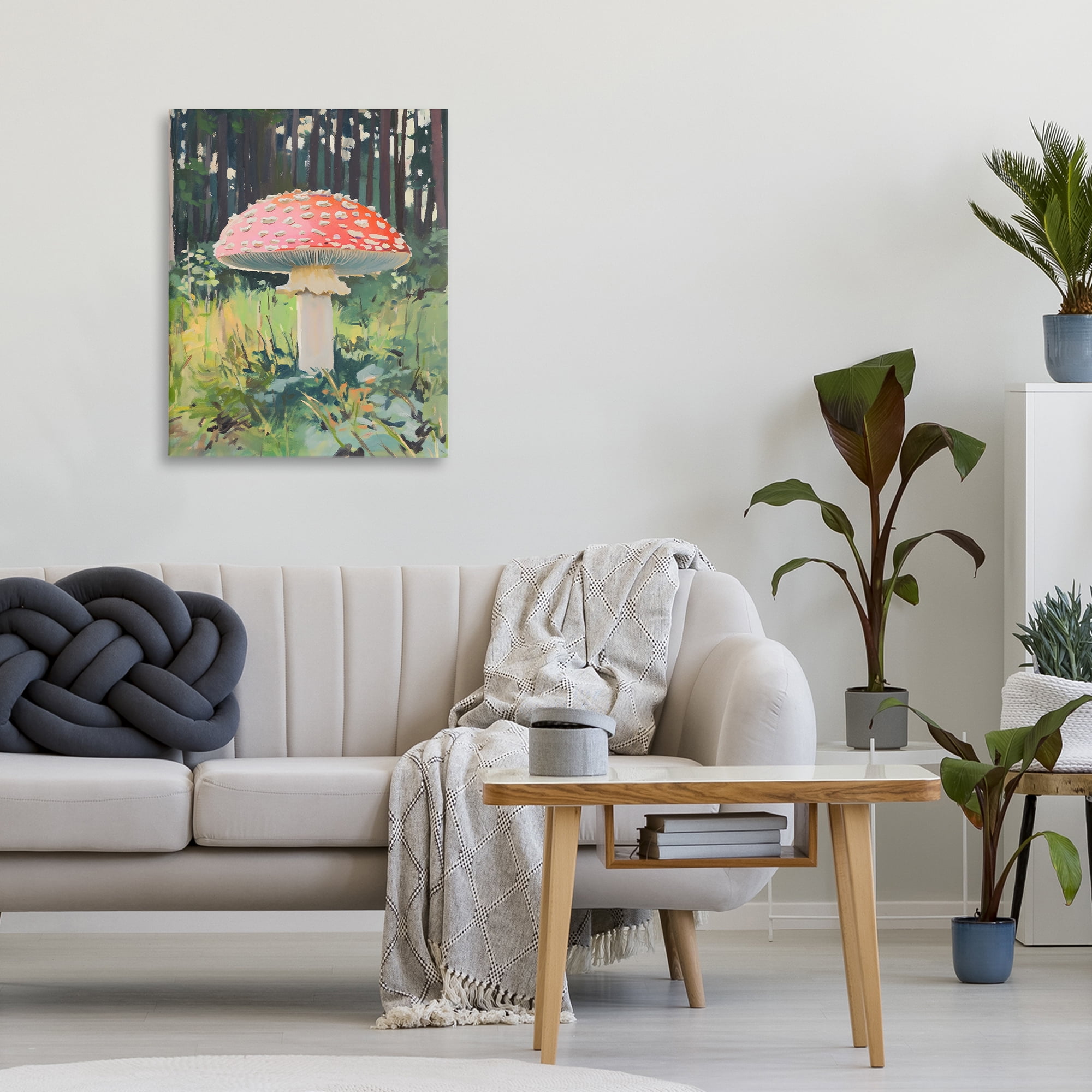 Stupell Industries Red Mushroom in Sunlit Forest Canvas Wall Art, design by The Prints Vibe