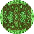 thumbnail image 1 of Ahgly Company Indoor Round Abstract Green Modern Area Rugs, 4' Round, 1 of 4