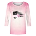 thumbnail image 4 of Vivianyo HD Women's 3/4 Sleeve Graphic Print Top, Straight Hem Crew Neck Pullover Blouse, Casual Tee for Charity Event and Daily Social Gathering, Sizes S-5XL, 4 of 5