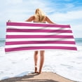 thumbnail image 6 of Oversized Microfiber Beach Towel - Sand-Free, Quick-Dry Cabana Stripe Pool Towel for Adults, Perfect for Travel, Swimming, and Camping Pink, 6 of 6