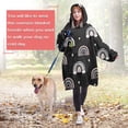 thumbnail image 4 of Wearable Oversized Blanket,Black Boho Bohemia Rainbow Hearts Pattern Wearable Blanket Hoodie for Adults,Cozy Hooded Blankets with Super Pockets,Super Warm Fuzzy Pullover for Women & Men, 4 of 6