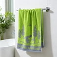 thumbnail image 6 of Btomtd Leaf Pattern Hand Towels for Face and Body, Lint Free Fast Drying Bath Towels, Thickened Absorbent Towels for Daily Facial Cleansing, Size 29" x 13.4", Green-B, 6 of 8
