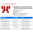thumbnail image 2 of Body Mount Set - Compatible with 1988 - 1998 GMC C1500 Standard Cab Pickup 1989 1990 1991 1992 1993 1994 1995 1996 1997, 2 of 2