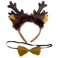 thumbnail image 1 of Diadema de reno, diadema de cuerno de ciervo marrón, diadema de ciervo con plumas, diadema para fiesta de Navidad, accesorios para el cabello para mujeres y niñas, peinado, 1 of 3