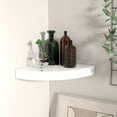 thumbnail image 1 of vidaXL Floating Corner Shelf High Gloss White 25x25x3.8 cm MDF, 1 of 4