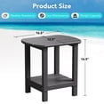 thumbnail image 4 of NALONE Adirondack Outdoor Side Table, HDPE Outdoor End Table, 2-Tier Small Patio Side Table for Balcony, Patio, Outside & Indoor Living Room Bedroom,Black, 4 of 8