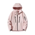 thumbnail image 1 of LOVZFMLL Jackets for Women's Solid Color Windbreaker Jacket Submachine Jacket Long Sleeved Hooded Casual Jacket, 1 of 3