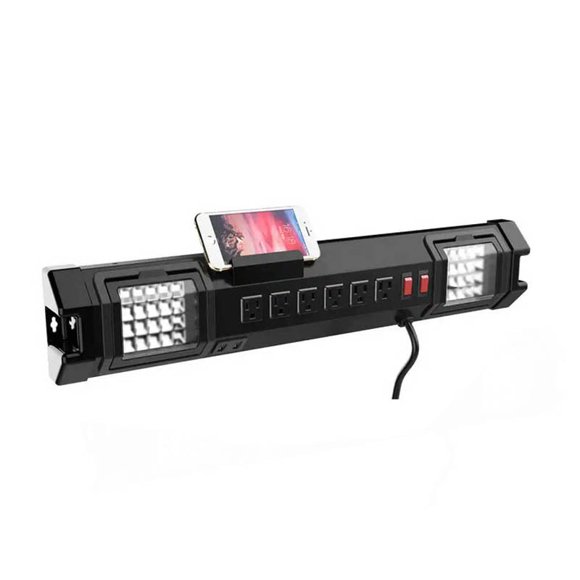 1002434154 - POWER BAR 6 O/LET 6FT CORD WORK LIGHT 2 USB 3.1A CELL PHONE HOLD
