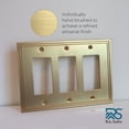 thumbnail image 6 of Rio Salto Imperial Collection Brushed Brass Gold Metal Light Switch Cover and Outlet Cover  Triple 3 Gang Rocker Wall Plate, Oversized Premium Decorative Home Hardware, Luxury Artisanal Design, 6 of 8