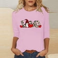 thumbnail image 2 of ZAVAZ Valentine Day Shirts for Women Love Heart Graphic Tees Shirt 3/4 Length Sleeve Blouse Cute Crewneck Pint Pullover Tops Funny Gift 2025 Spring Outfits, 2 of 4