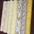 thumbnail image 1 of 7pcs 25*25cm Cotton Fabric DIY Assorted Squares Pre Cut Bedding Suite Quarters Bundle (Yellow), 1 of 8