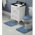 thumbnail image 2 of Garland Rug Traditional Washable Bath Rug Set, 3 Piece Set (21"x34" Bath Rug, Contour Rug, & Toilet Lid) Basin Blue, 2 of 7