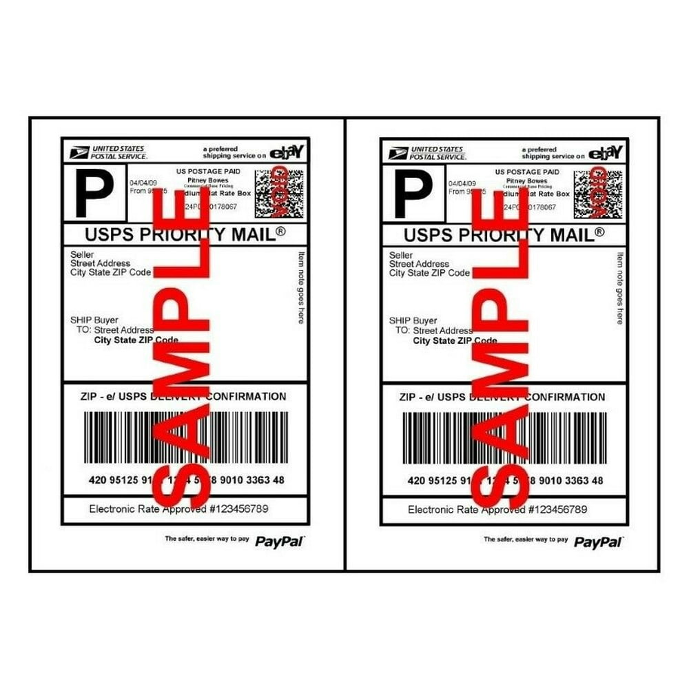 200 Half Sheet Shipping Labels Self-Adhesive 8.5 x 11 Blank 2 Labels Per Sheet - Walmart.com ...