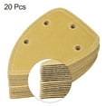 thumbnail image 3 of Uxcell 5 Holes 5.5-in 120 Grits Aluminum Oxide Fine Abrasive Triangle Sandpaper Flocking Backed 20 Pack, 3 of 6