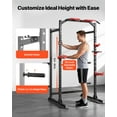 thumbnail image 4 of VEVOR Power Cage Power Rack, Multifunctional Barbell Squat Rack with Adjustable Height, Home Gym Strength Training Workout Equipment with J-Hooks & More Fitness Attachment for Bench Press Pull-Up Dips, 4 of 9