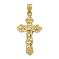 thumbnail image 4 of 14K Two-Tone Gold Charm Pendant Themed 36 mm 18 Fleur De Lis Crucifix, 4 of 4