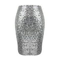 thumbnail image 4 of Ediodpoh Sparkly Skirt for Women Solid Color Sequins Fashion High Waist Casual Half Body Skirt for Daily Wear Skirts for Women Silver L, 4 of 8