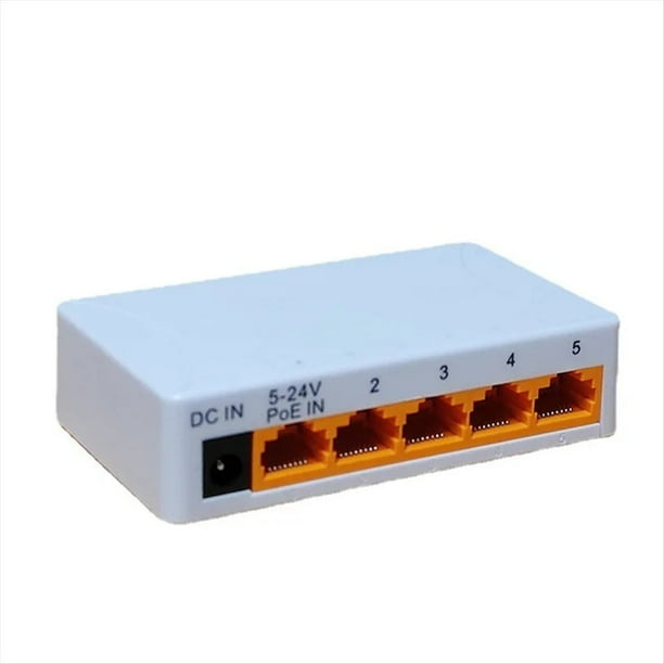 Repetidor Conmutador de Red Extensor POE de 5 Puertos y 100 Mbps Compatible con IEEE802.3af/At/Bt de 100 M para Conmutador POE NVR IPC