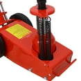 Red 22 Ton Hydraulic AirOperated Axle Bottle Jack with Builtin Wheels