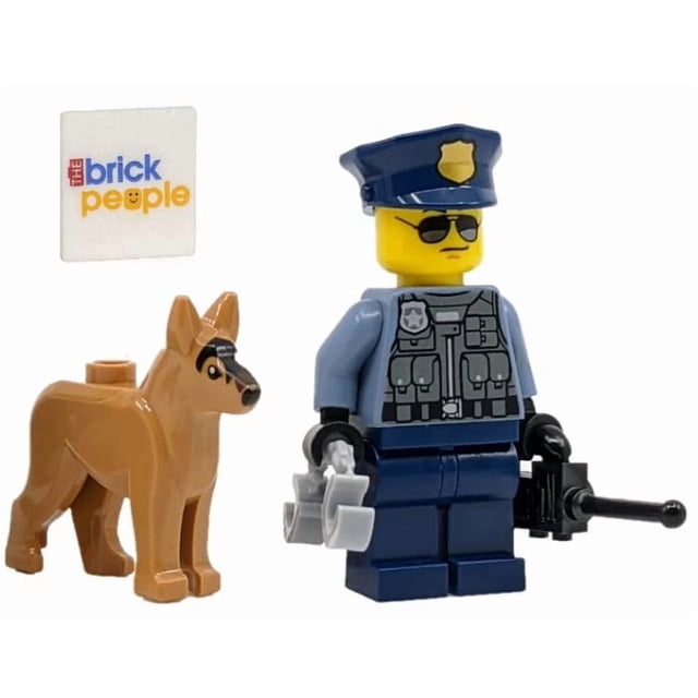 LEGO City: Police Officer Minifigure with Dog and Handcuffs - German Shepherd
