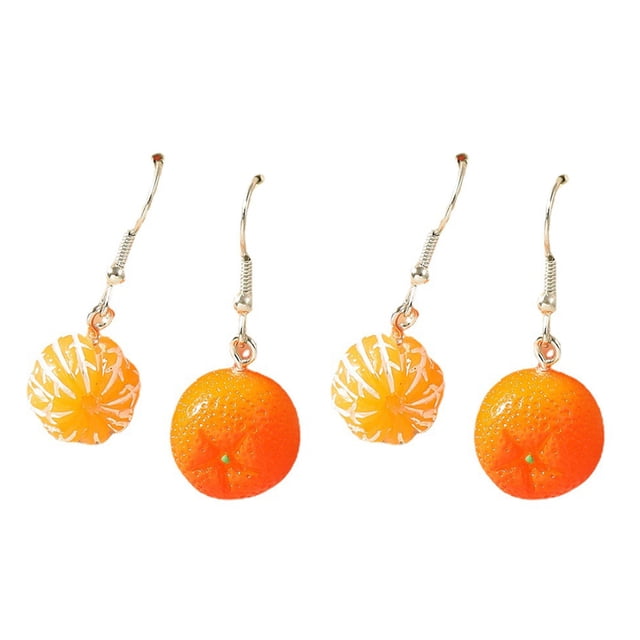 2 Paires de Boucles d'Oreilles en Forme d'Oranges pour Femme, Boucles d'Oreilles Adorables, Bijoux de Mode