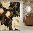 thumbnail image 2 of Manfei Watercolor Floral Peony Shower Curtain 72Wx78L,Vintage Botanical Flowers Bath Curtain, 2 of 6