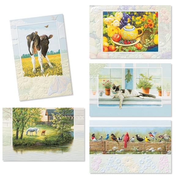 Deluxe Embossed Card Assortment – “Pleasant Living”, 30 Ct