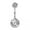 Black, variant on 1pc Stainless Steel Belly Button Ring Crystal Ball Navel Body Piercing Jewelry-Blue