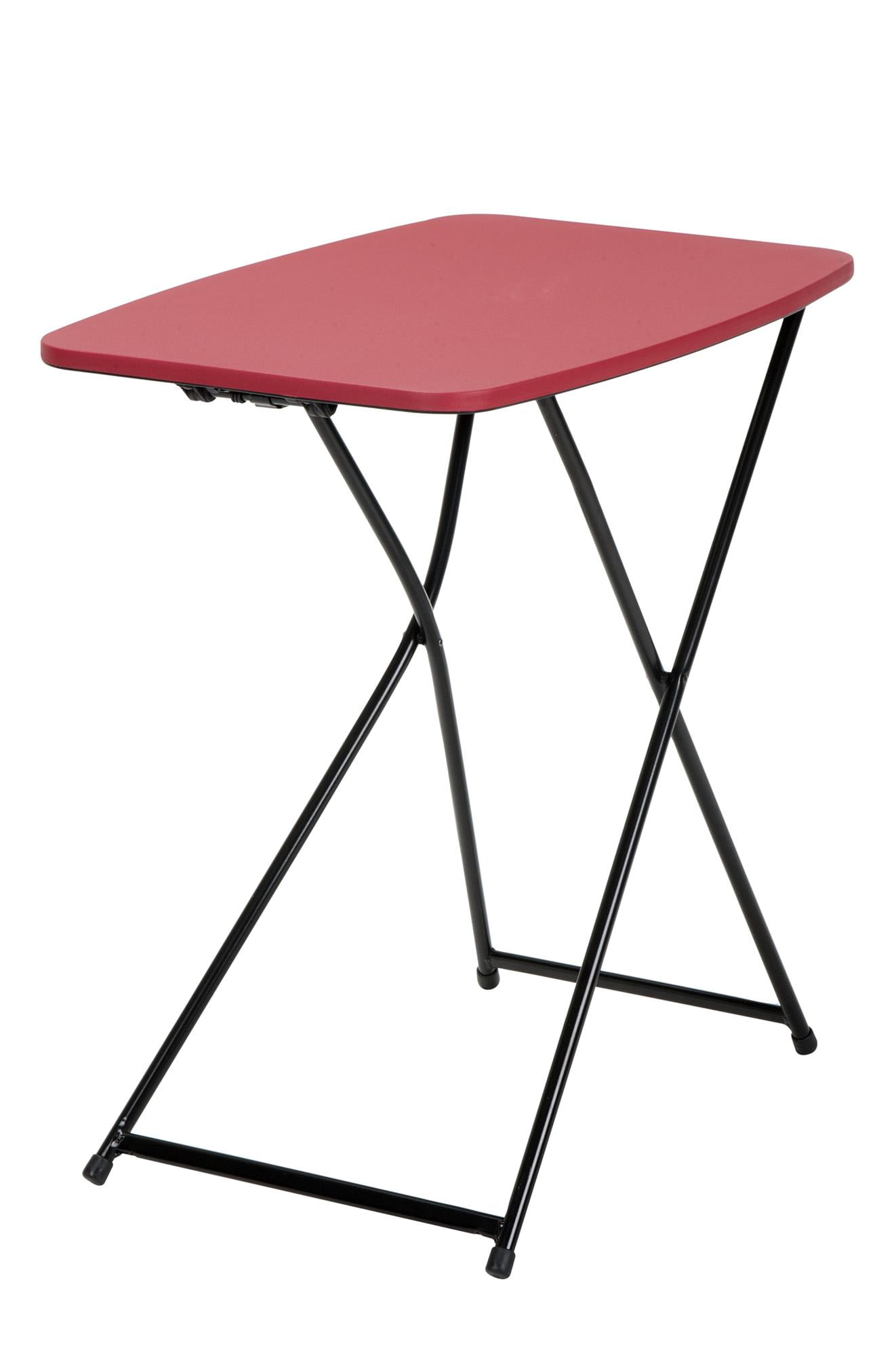 18” x 26” Indoor Outdoor Adjustable Height Personal Folding Table, Red