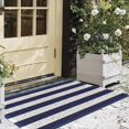 thumbnail image 3 of Navy Blue White Striped Farmhouse PVC Doormat Entrance Rugs Heavy Duty Welcome Mats, Rustic Geometric Outdoor Indoor Mats Non Slip Rubber Backing for Front Door/Yard/Garage/Garden, 18"x 30", 3 of 6