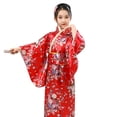 thumbnail image 1 of XASZHN Robe Traditionnelle Japonaise Kimono pour Filles Yukata Kimono Anime Robe Traditionnelle Japonaise Rouge_003 4-5 Ans, 1 of 4