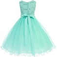 thumbnail image 4 of Flower Girl Dress Sequin Lace Tea Length Rhinestone Belt for Little Girl Blush 10 JK.3670, 4 of 5