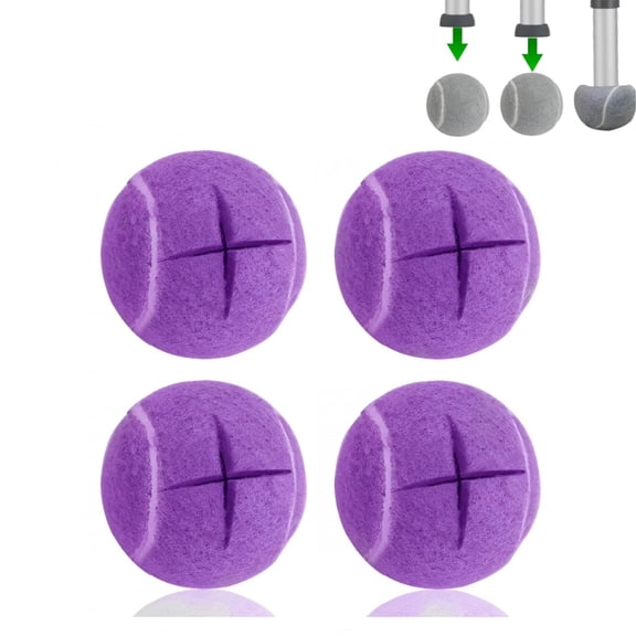 4 Pcs Precut Tennis Balls for Walkers, Universal 2.5 Inch Walker Glide Balls, Walker Accessories for Seniors, Floor Protection Glide Coverings for Furniture Legs & Hardwood Floors