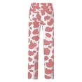 thumbnail image 5 of RUTAYY Women's Pants Casual High Waist Wide Leg Cow Print Straight Leg Loose Fit Denim Style Comfortable Trendy Vacation Trousers, 5 of 5