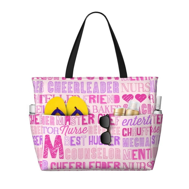 Disketp Best Mom ever Bolsa de Playa de Gran Capacidad, Bolso Impermeable y a Prueba de Arena para Mujer, Ideal para Playa, Piscina y Natación