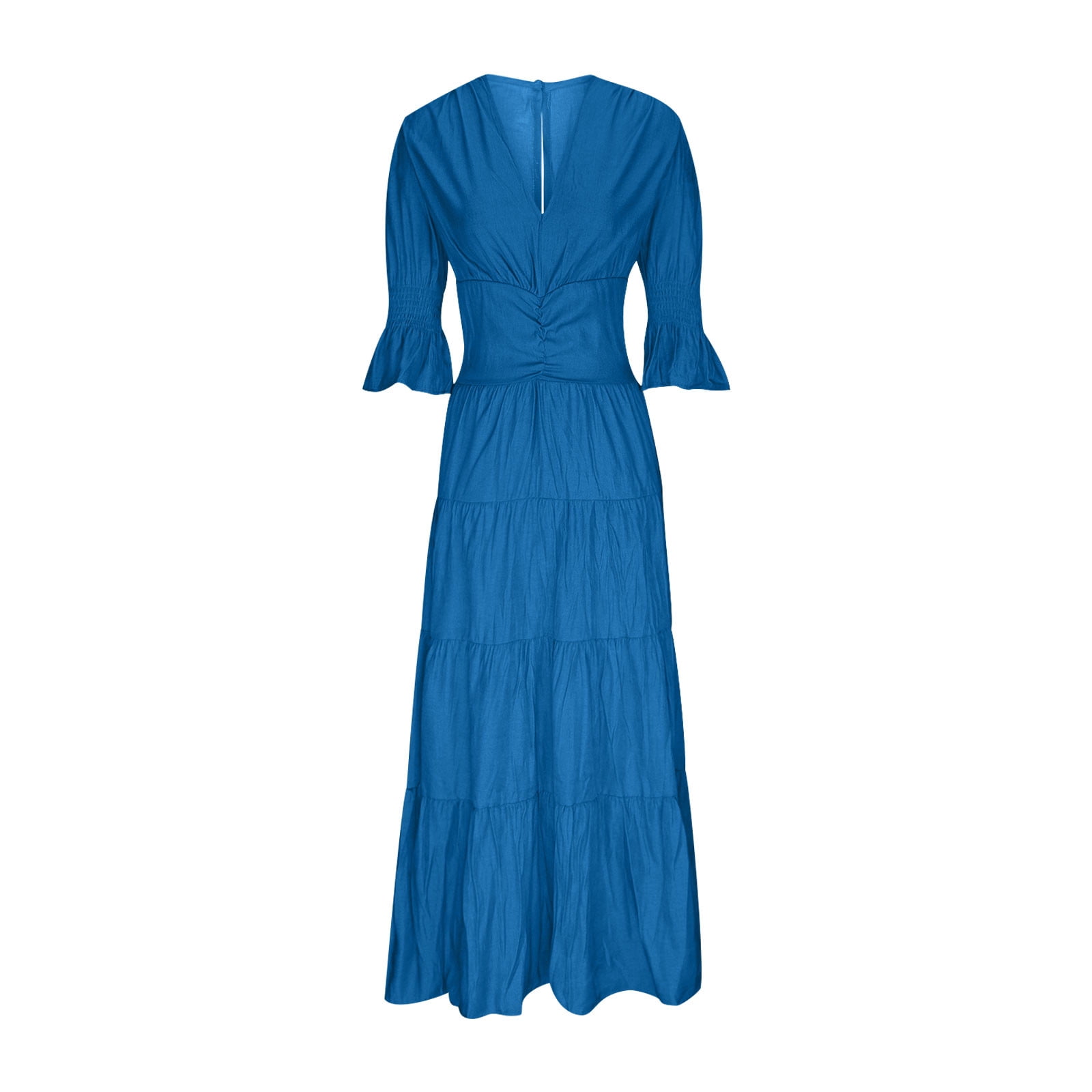 Jngsa Modest Dresses for Women JNGSA Modest Dresses for Women,Women's Plus Size Dress Elegant Formal Maxi  Dresses Puff Long Sleeve Dress Tired Ruched Maxi Cocktail Dress Blue -  Walmart.com