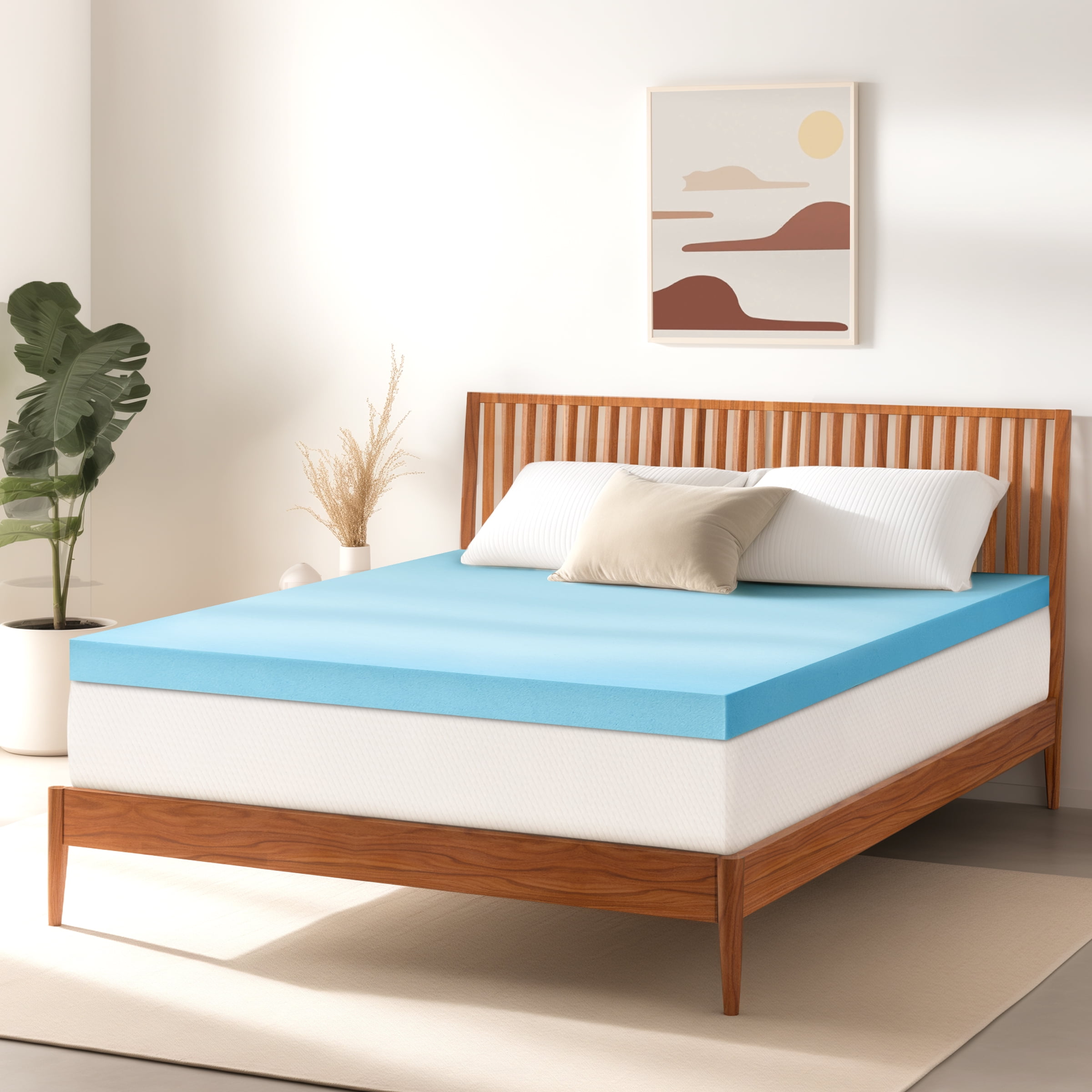 DyFun 3" Twin Medium Soft Gel Memory Foam Mattress Topper Pressure Relief Bed Mattress Pad